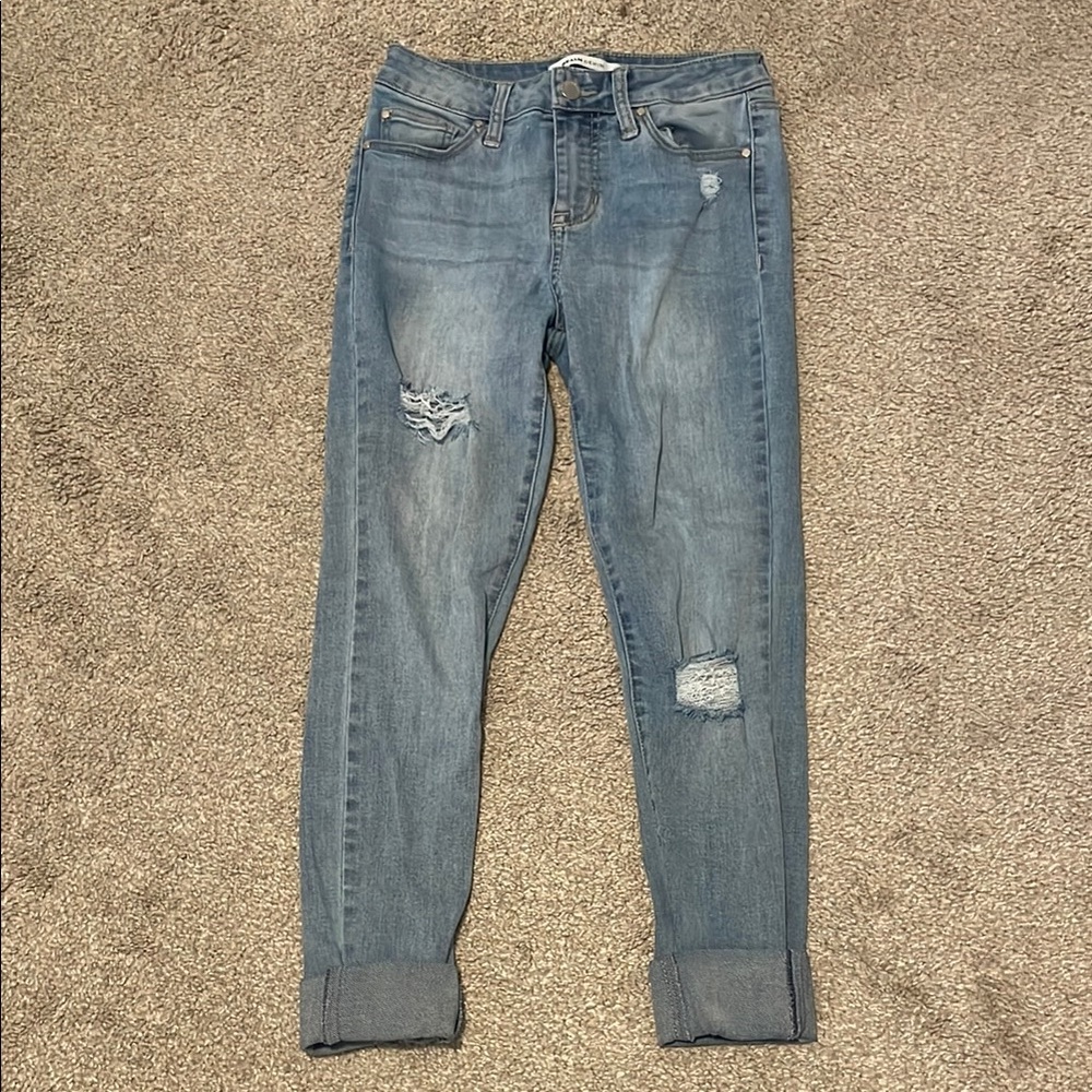 Realm Denim distressed ankle cropped Women's Jeans